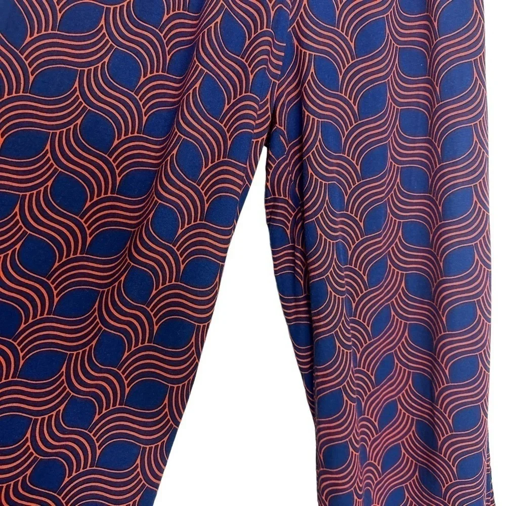 ESCAPADA Living navy & Red Geometric Wide Leg Palazzo Pants Size Small